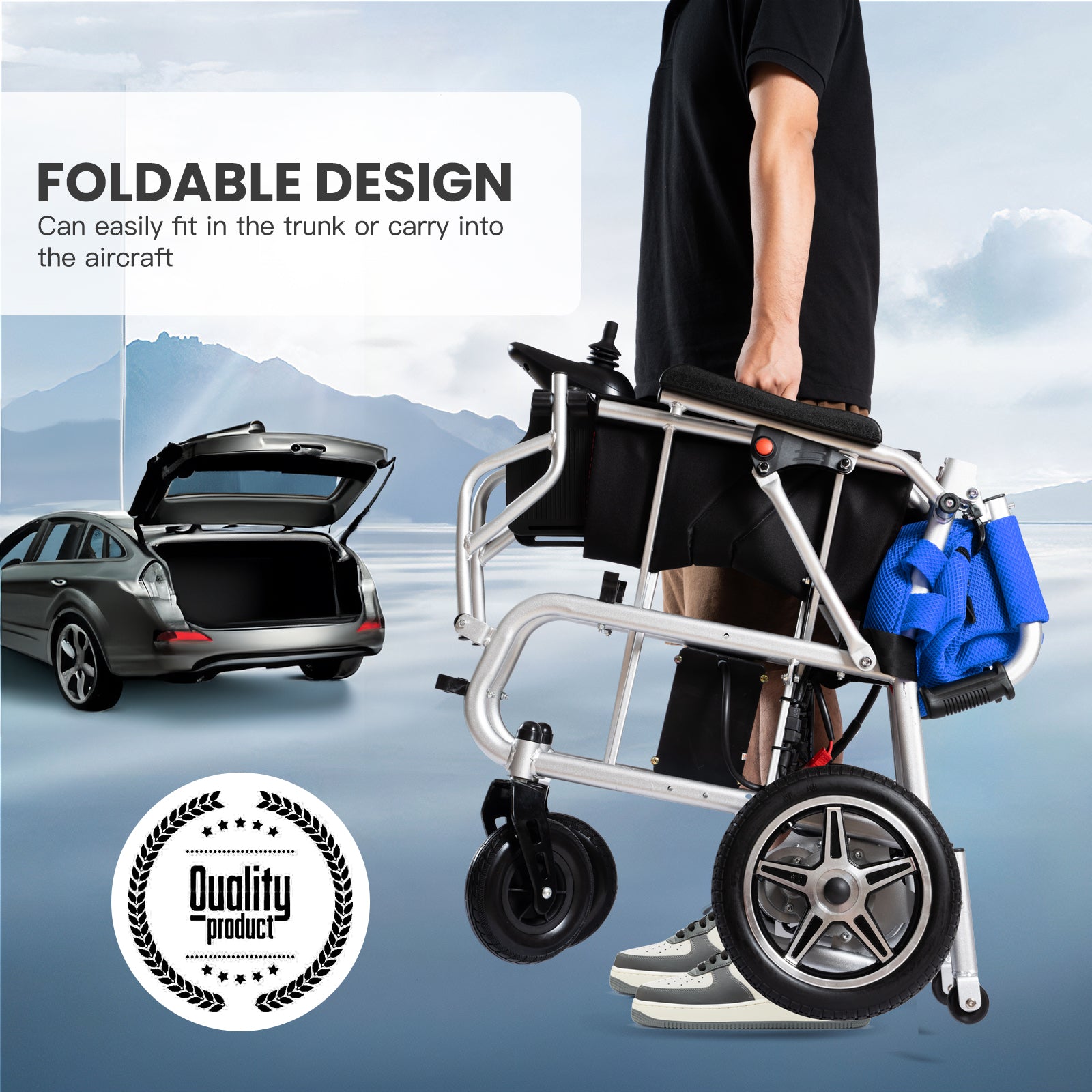 Lightweight Foldable Electric Wheelchair 500W 12 Miles ARTEMIS PRO