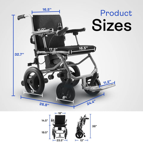 Alton Mobility Foldable and Lightweight Electric Wheelchair Kano Black (only 35lbs)