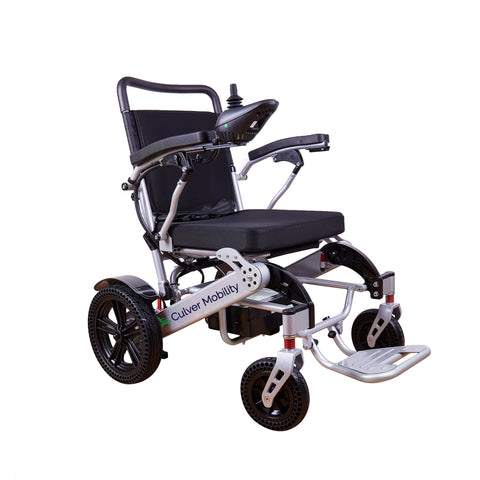 Alton Mobility Folding Lightweight Heavy Duty Electric Wheelchair 330 lbs -500W-13 Miles Tiger (Silver)