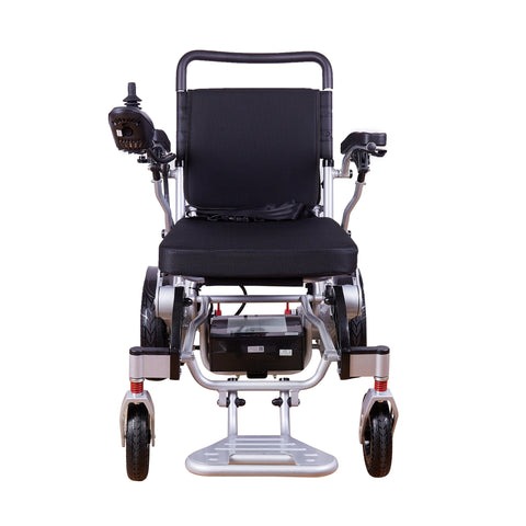 Alton Mobility Folding Lightweight Heavy Duty Electric Wheelchair 330 lbs -500W-13 Miles Tiger (Silver)